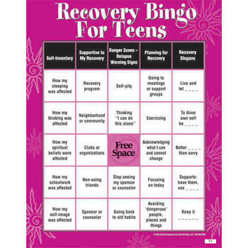 Courage To Change :: Format :: Bingo Games :: Recovery Bingo Game for Teens